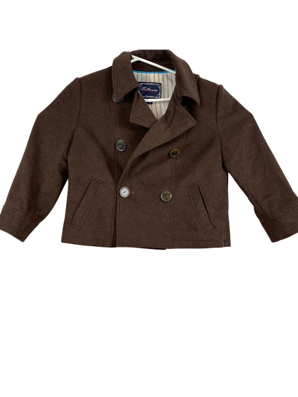 Fillmore American Rock Womans Peacoat Large Double Breasted Cropped Wool Blend